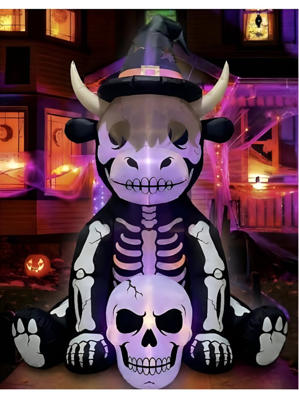 5 FT Halloween Inflatables Outdoor Highland Cow Light up Decor